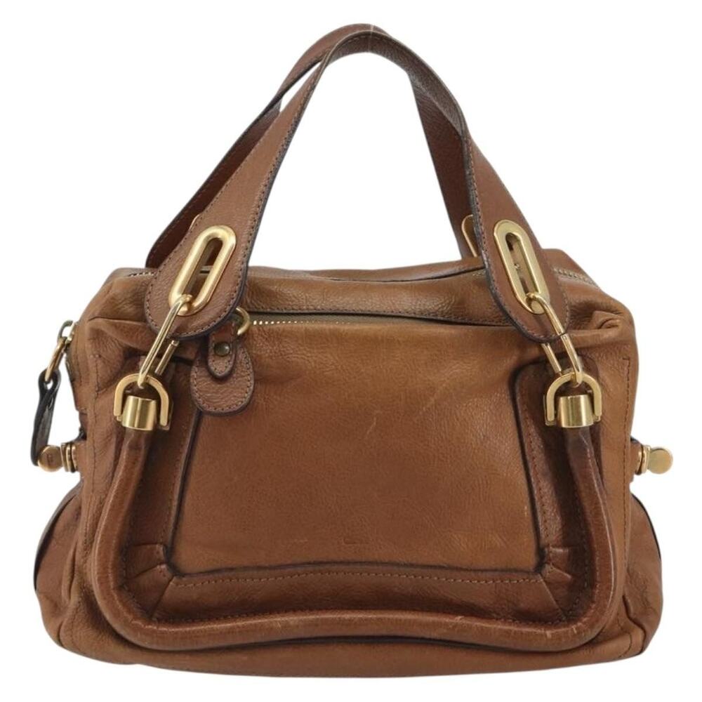 Chloe Leather Paraty Handbag Brown